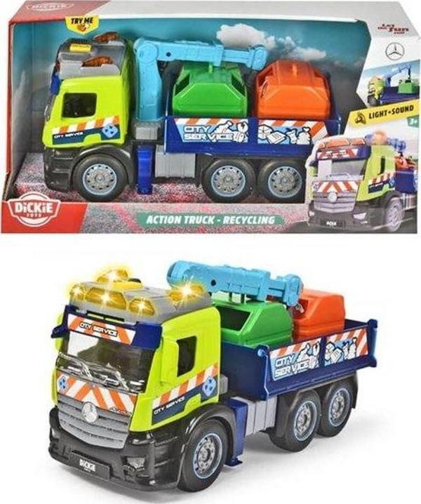 Dickie Toys Dickie Sesli/Işıklı Aksiyon Geri Dönüşüm Kamyonu 203745015 - Image 1