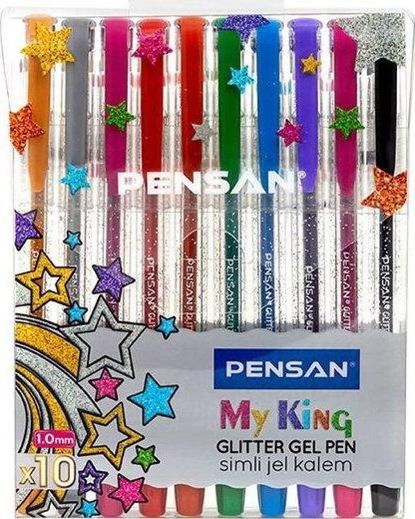 Pensan My-King 10'lu Set Simli Jel Kalem - Image 1