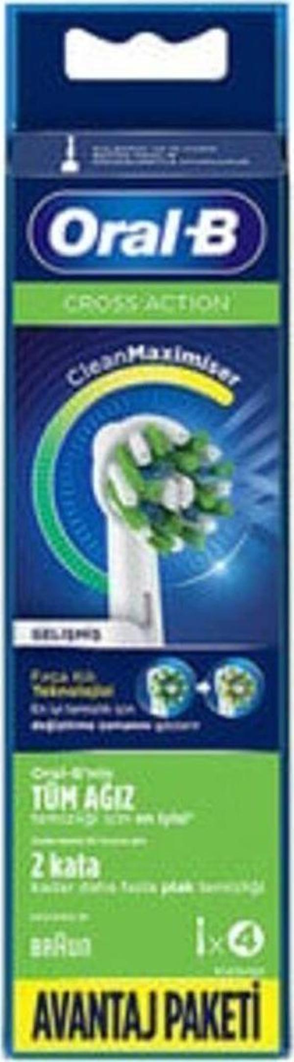 Oral-B Cross Action Şarjlı Diş Fırçası Yedek Başlığı 4'lü ( 1 ADET ) - Image 1