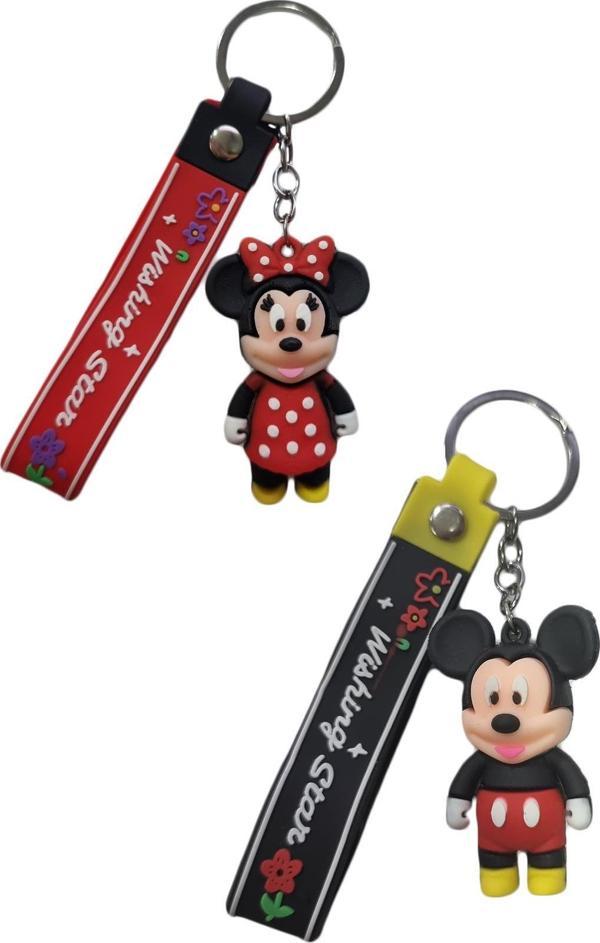 2 li Anahtarlık Seti Mickey Mouse + Minnie Mouse - Mini Fare Miki Fare Anahtarlık Sevgili Anahtarlık - Image 1