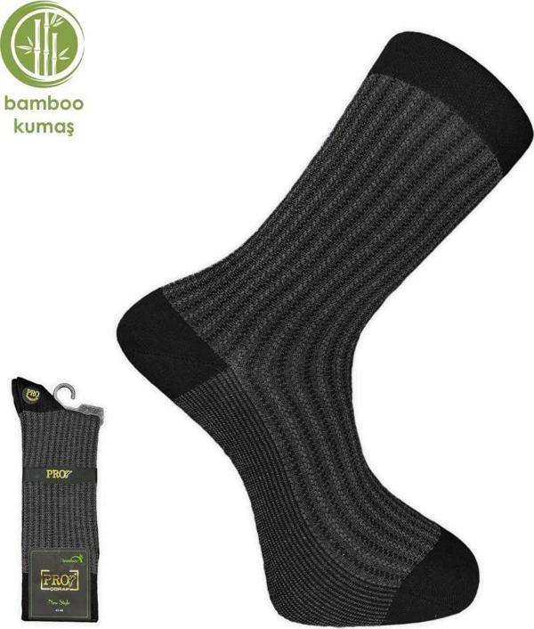 Pro Çorap Gence Bambu Erkek Çorabı Siyah (17101-R1) - Image 1