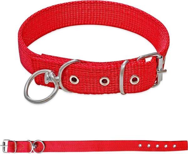 Savex Dokuma Köpek Boyun Tasması Kırmızı 3*60 cm - Image 1