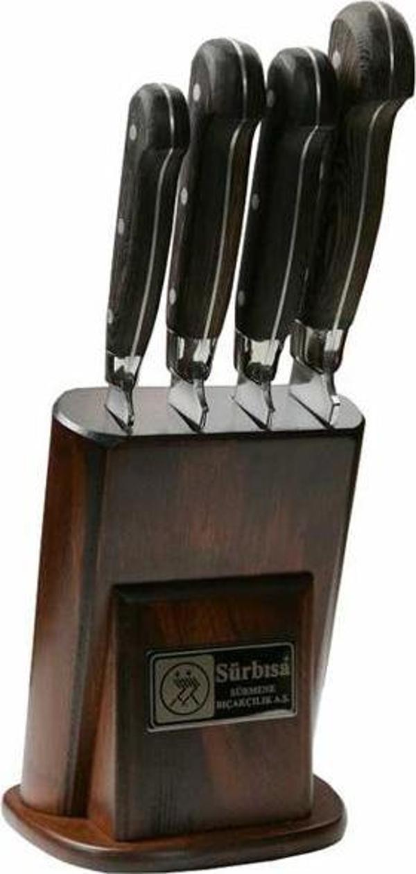 Sürmene Mutfak Bıçağı NO:61502-YM Ahşap Saplı Set - Image 1