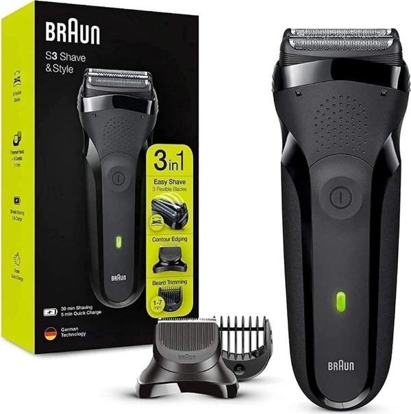 Braun 3 Esnek Bıçak Sayesinde Kolay ve Hassas Kesim Yapabilen Vücut Traş Makinesi, Islak Kuru - Image 1