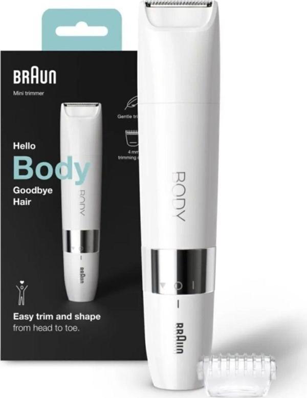 Braun BS1000 Islak Kuru Mini Vücut Tüy Alma Makinesi Seyehat Boy - Image 1