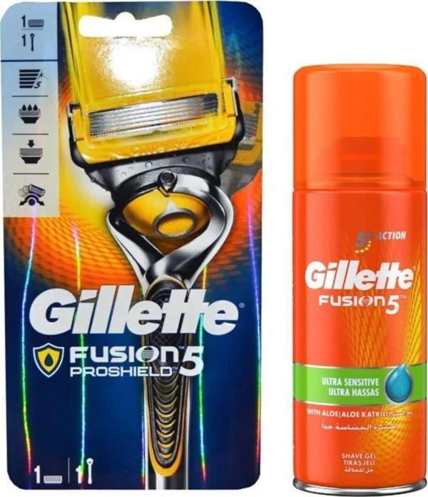 Gillette Fusion5 Proshield 1up Tıraş Makinesi + Fusion Ultra Hassas Tıraş Jeli 75 Ml - Image 1