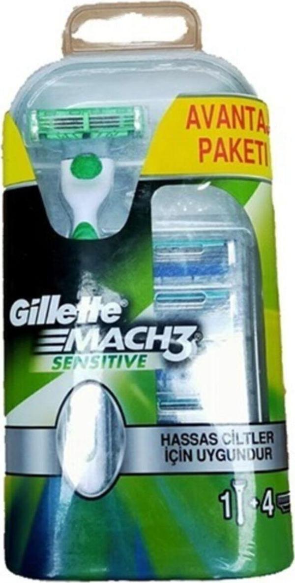 Gillette Mach 3 Sensıtıve Traş Makinesı 4 Yedekli - Image 1