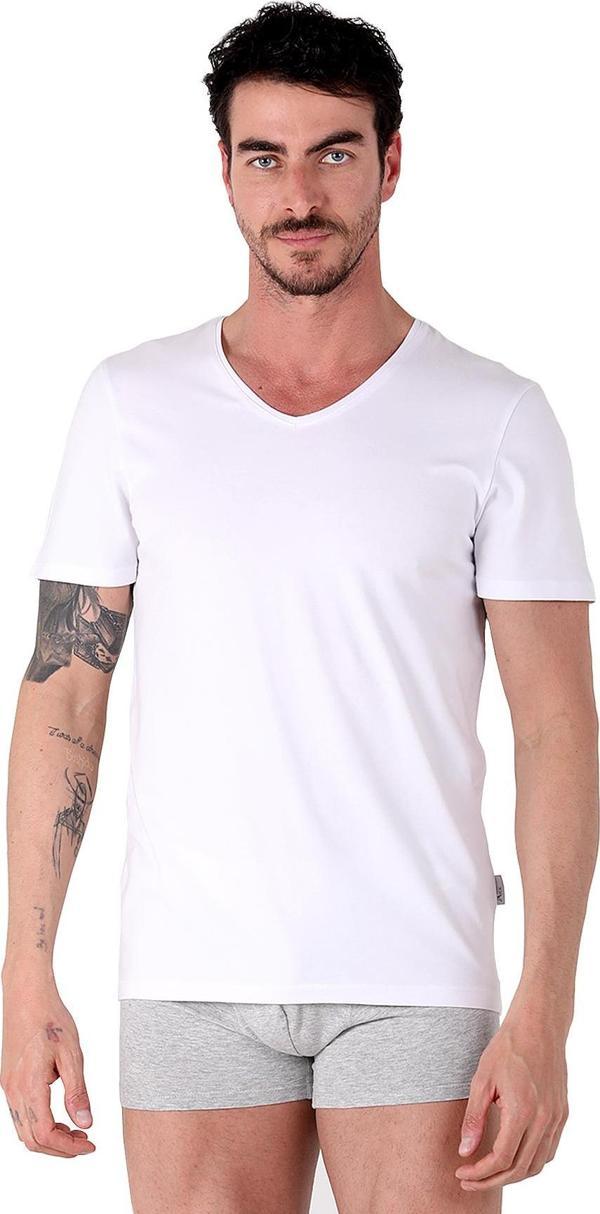 North Ice V Yaka  Tshirt BEYAZ - Image 1