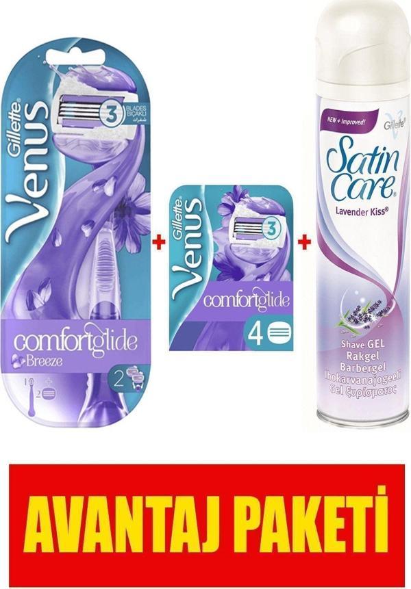 Gillette Makine + 2 Yedek Tıraş Bıçağı +    4 lü Yedek Tıraş Bıçağı +   Tıraş Jeli 200 ml - Image 1