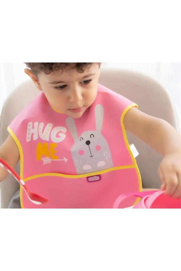 Babyjem Poli Muşamba Önlük Büyük Pembe - Image 1