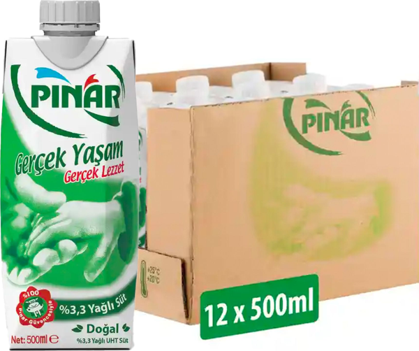 Pınar Yağlı Süt 500 ml x 12 Adet - Image 1