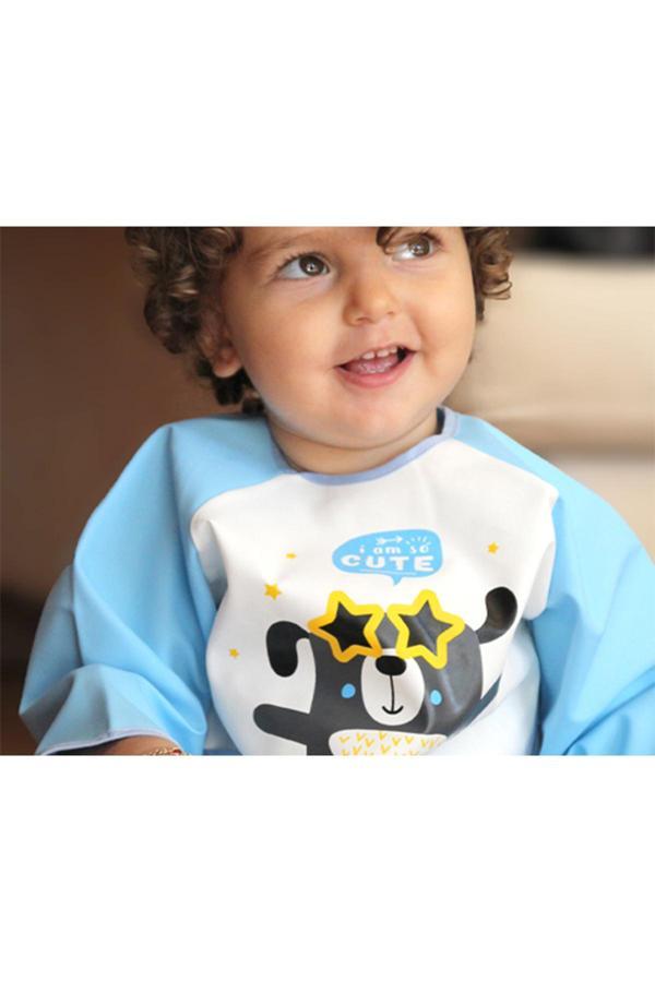 Babyjem Poli Muşamba Kollu Önlük Mavi - Image 1