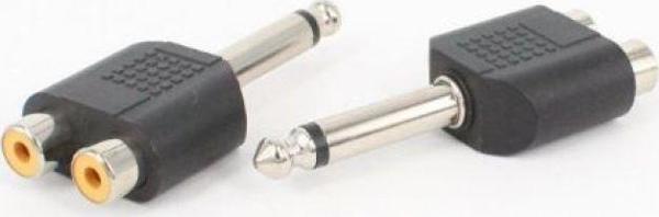 Diyez Müzik 6.3mm Mono(Erkek) - 2 x RCA (Dişi) Çevirici Adaptör - Image 1