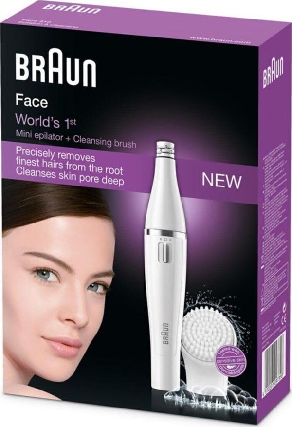 Braun 2 Yıl Face 810 - Yüz Epilatörü & Mikro Salınımlı Yüz Temizlik Fırçası Kablosuz Kuru - Image 1