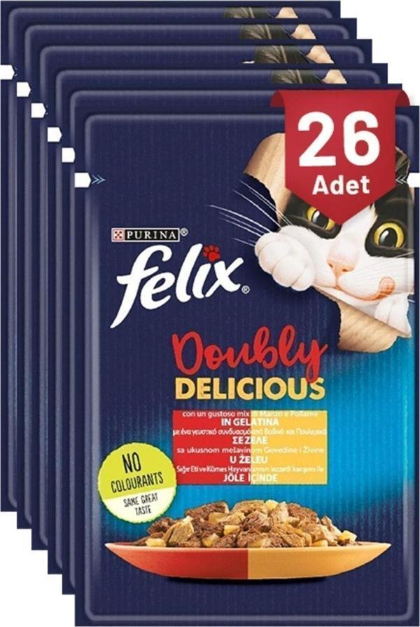 Felix Sığır Etli Ve Tavuklu Konserve Kedi Maması 85 gr X 26 Adet - Image 1