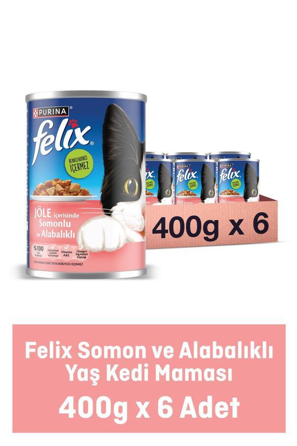 Felix Somonlu Ve Alabalıklı Konserve Yetişkin Kedi Maması 6 X 400 gr - Image 1
