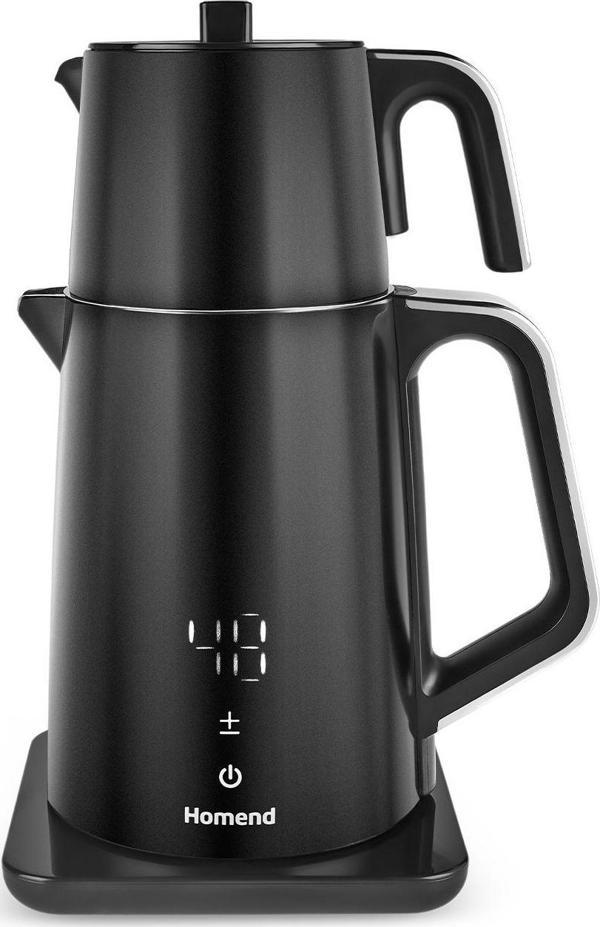 Homend Artfood Royaltea Cooltouch 1798H Dokunmatik Paslanmaz Çelik Konuşan Çay Makinesi Siyah - Image 1