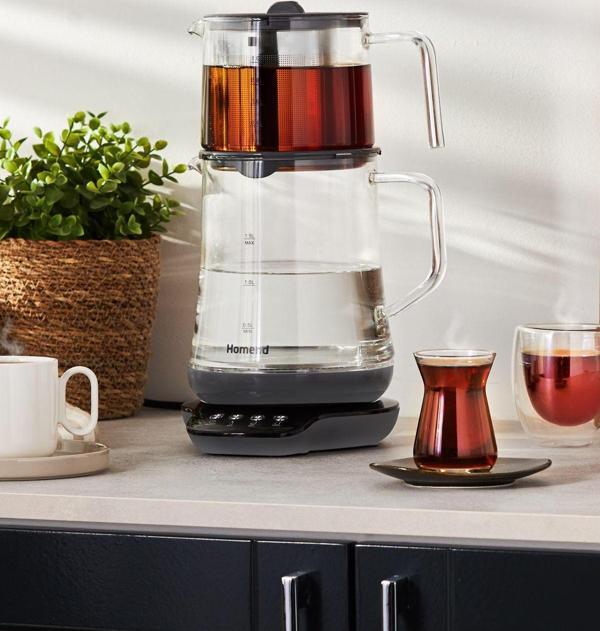 Homend Royaltea 1748h Konuşan Cam Çay Makinesi Antrasit - Image 1