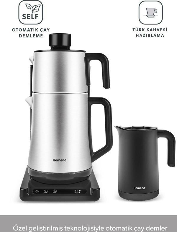Homend Smart Royaltea Plus 1781h 2 In 1 Inox Otomatik Çay Ve Türk Kahve Makinesi Wifi - Image 1
