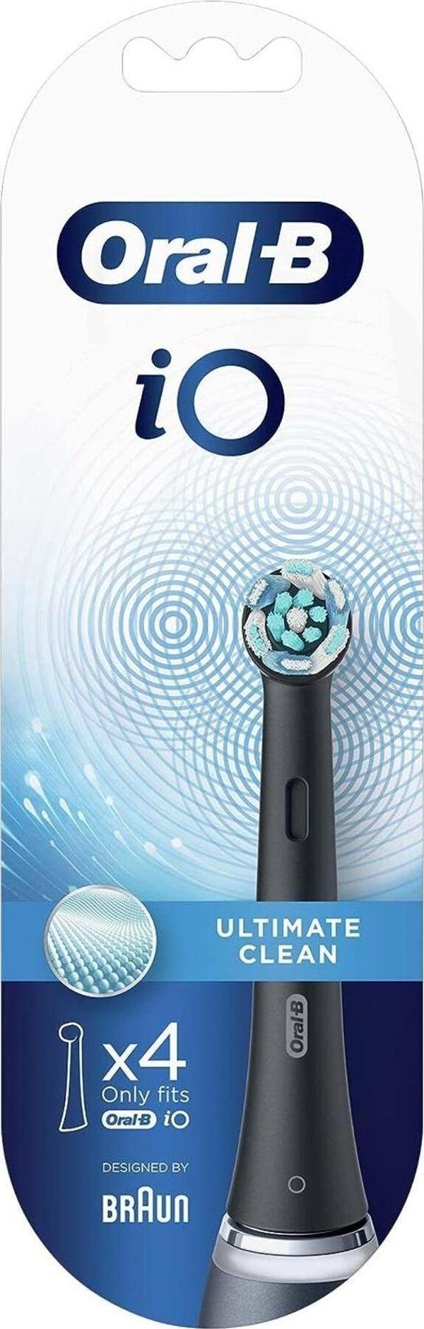 NCK iO Ultimate Clean Diş Fırçası Yedek Başlığı 4 Adet Siyah - Image 1