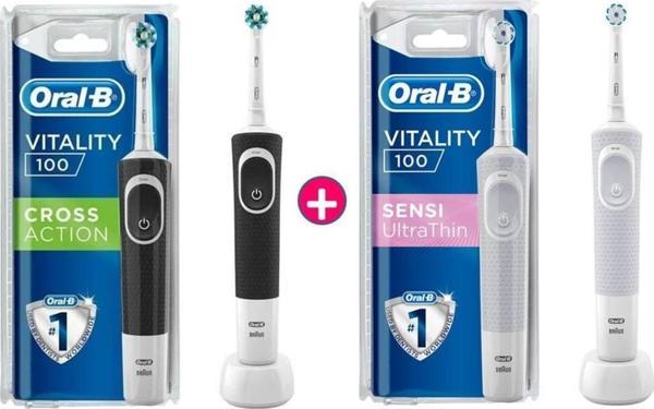 Oral-B D100 Vitality Cross Action Siyah Sensi Beyaz Elektrikli Diş Fırçası - Image 1