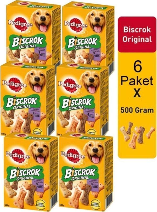 Pedigree Biscrok 500 Gr Köpek Ödül Bisküvi 6 Paket - Image 1