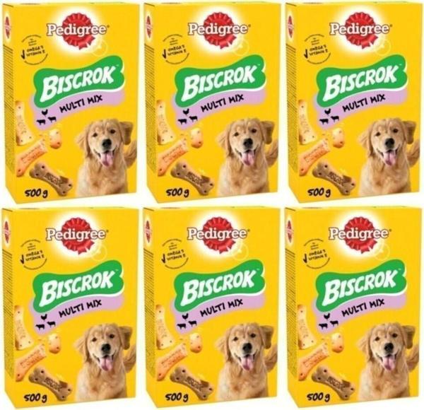 Pedigree Biscrok Multi Mix Köpek Ödül Bisküvisi 6 X 500 gr - Image 1