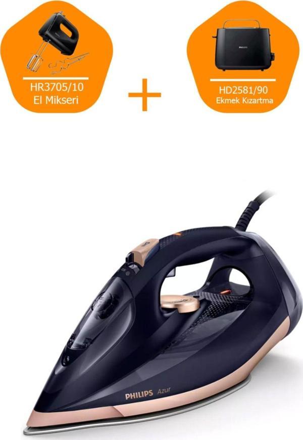 Philips 3'lü Set Azur Gc4909/60 Ütü Hd2581/90 Ekmek Kızartma Hr3705/10 El Mikseri - Image 1