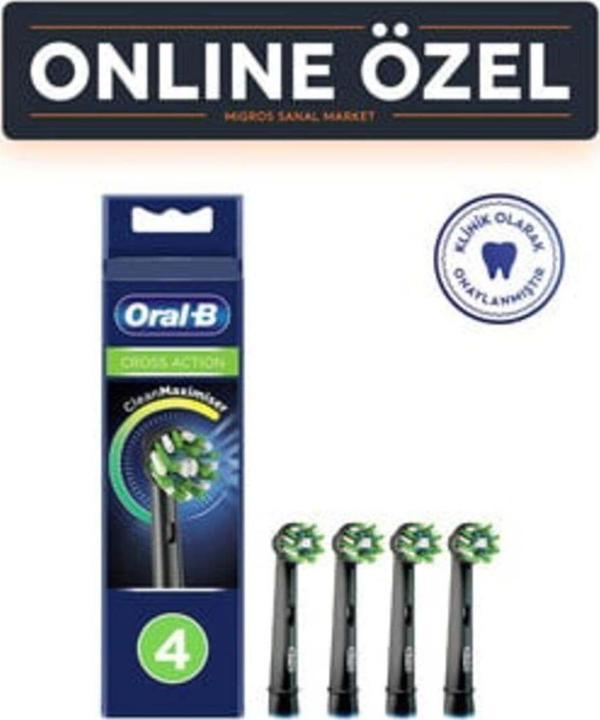 Oral-B Poc Yedek Başlık Cross Actıon 4Ct-Siyah 4'lü ( 1 ADET ) - Image 1