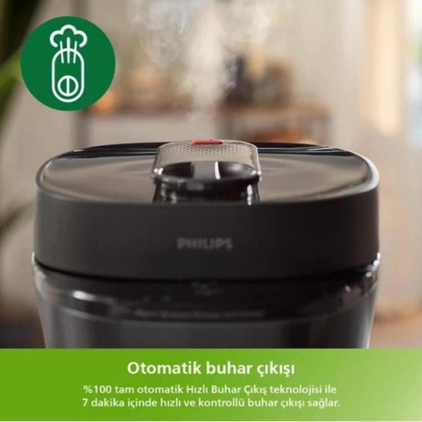 Philips 5LT Hızlı Basınç Ön Ayarlı Zamanlayıcı 18 Koruma Sistemli Yeni Nesil Akıllı Düdüklü Tencere - Image 1