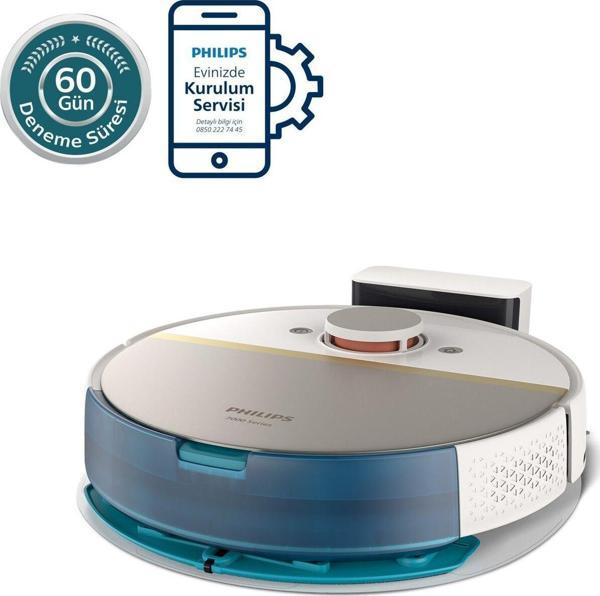 Philips VP YENİ SERİ , 0.3 Lt ,7000 Serisi, Beyaz Islak Kuru Robot Süpürge, 5000 PA,Titreşimli Mop, 2 Paspas - Image 1