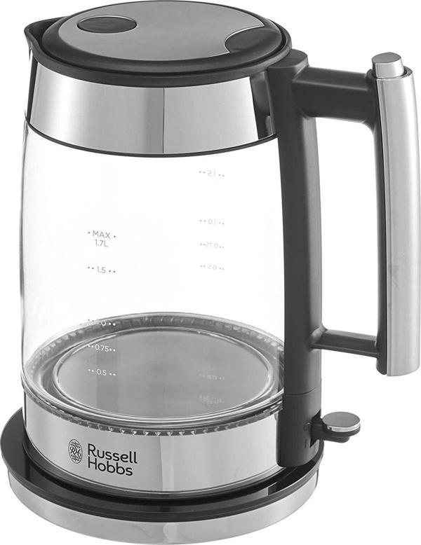 RUSSELL HOBBS Su Isıtıcı Elegance Cam, 1,7 L, 200 W, Led Aydınlatma, Paslanmaz Çelik, - Image 1