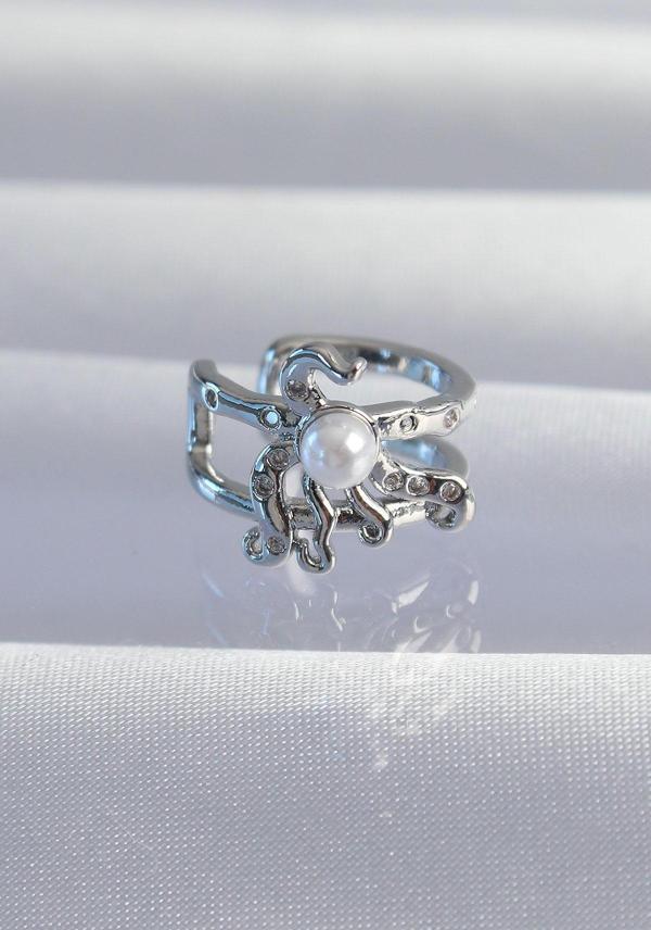 Pirinç Gümüş Renk İncili Ahtapot Earcuff Küpe - TJ-BKP9332 - Image 1