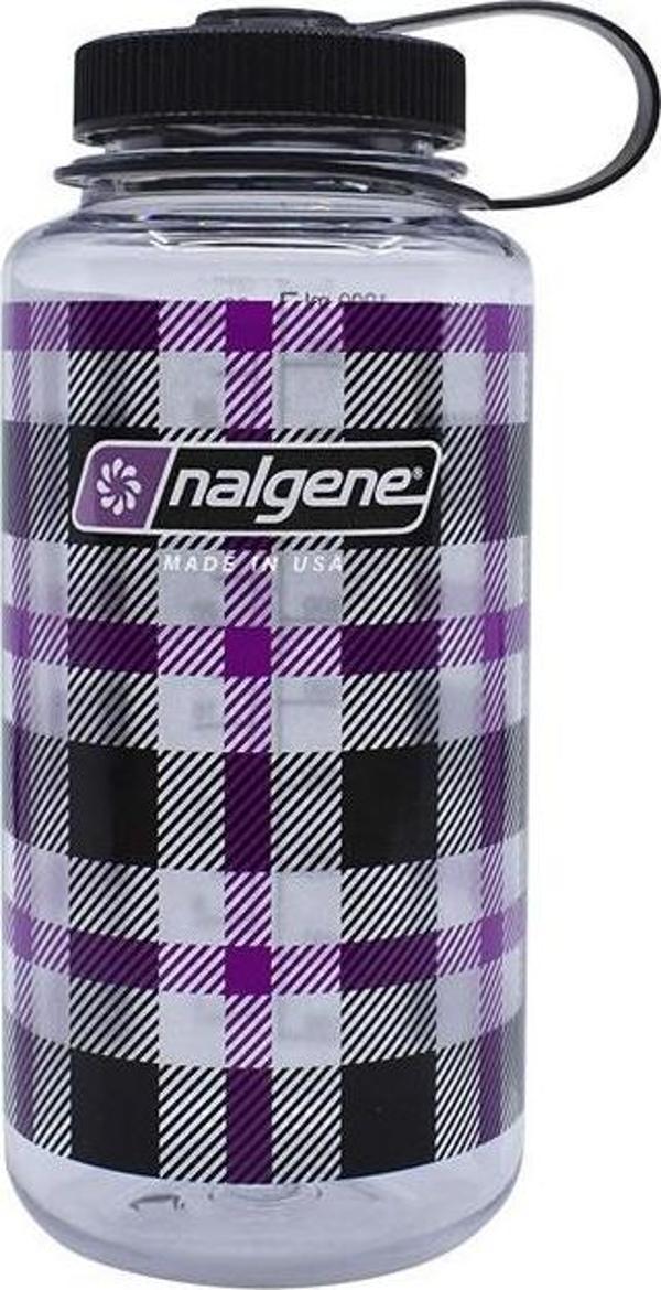 Nalgene 32oz Wide Mouth Purple Plaid - Image 1