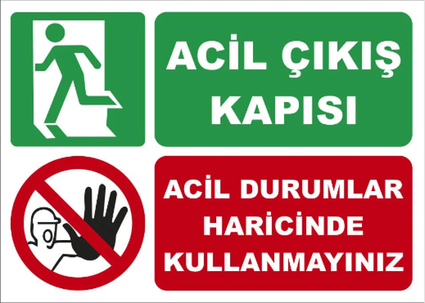 Acil Durumlar Dışında Kullanmayınız Uyarı Levhası - Image 1