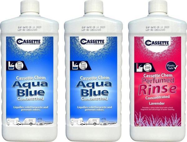 CASSETTE CHEMICALS Karavan-Tekne Tuvalet Kimyasalı-Atık Parçalayıcı ve Koku Giderici 3'lü Set - Image 1