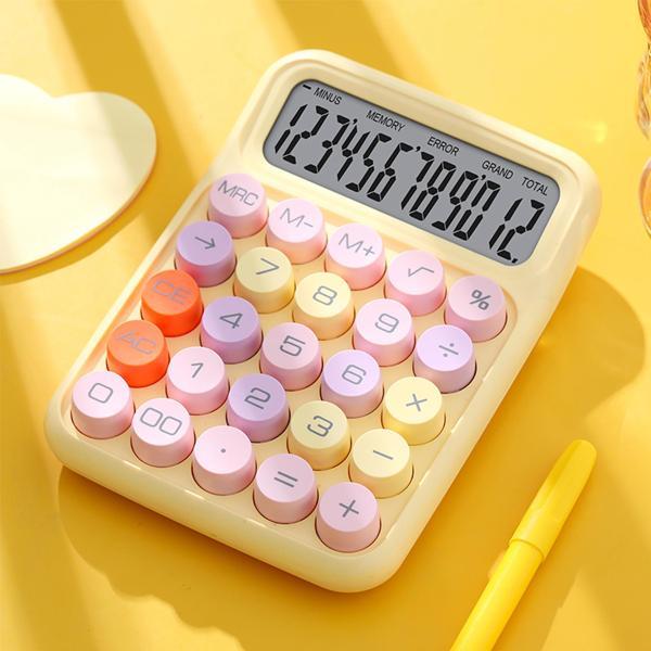 Mioji Mio CL12 Mekanik Tuşlu 12 Haneli Büyük Ekranlı 4 Fonksiyonlu Hesap Makinesi - Sarı - Image 1