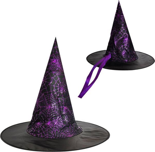Halloween Cadılar Bayramı Cadı Şapkası MOR Halovin Partisi Kostüm Aksesuarları - Image 1