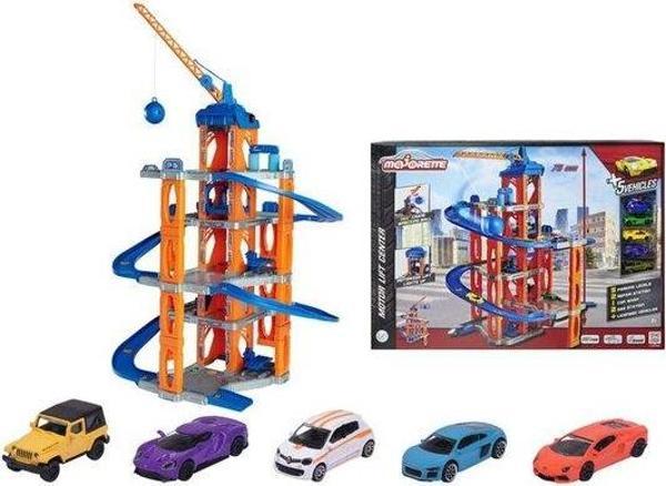 Majorette Motor Lift Center + 5 Araba - Image 1
