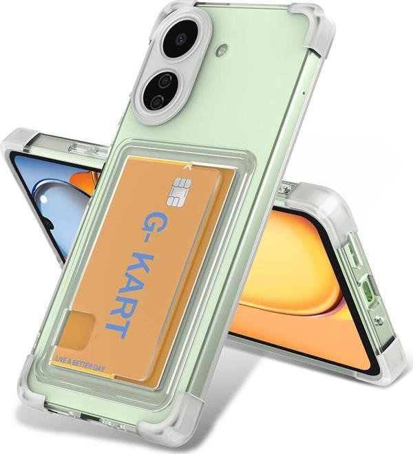 Xiaomi Redmi 13C Kılıf Airbag Tasarımlı Şeffaf Kartlıklı Zore G-Kart Kapak - Image 1