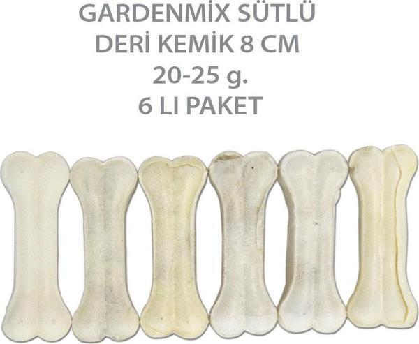 Garden Mix Sütlü Pres Deri Köpek Çiğneti Kemik 20-25 gr 6 Lı - Image 1