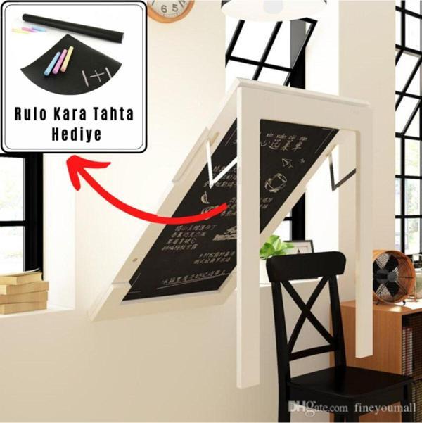 Kydonia Home 90X60 Cm Mdf Çerçeveli Özel Tasarım Duvara Monte Katlanır Yemek Masası - Image 1