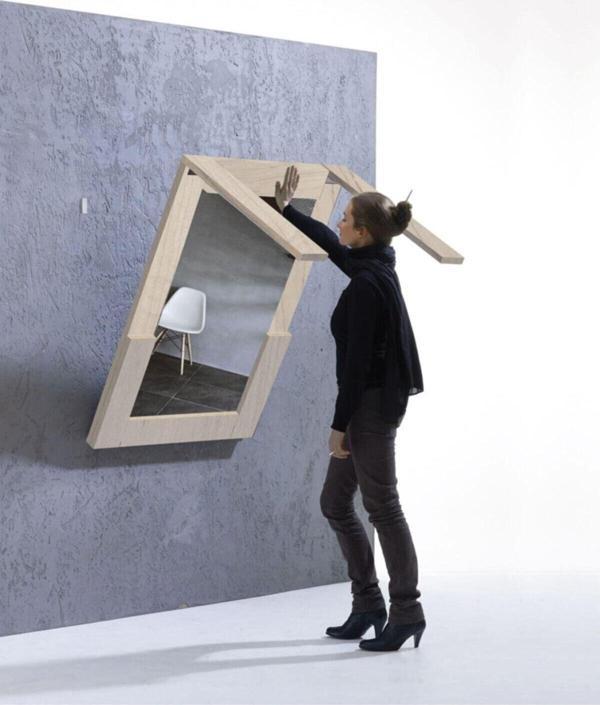 Kydonia Home 90X60 Cm Mdf Özel Tasarım Duvara Monte Katlanır Çerçeveli Masası - Image 1