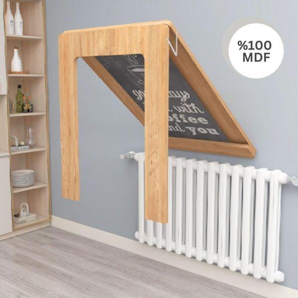 Kydonia Home Petek Üstü Oval Köşeli 60X90 Cm Mdf Oval Köşeli Çerçeveli Masa Duvara Monte Kırma Katlanır Masa - Image 1