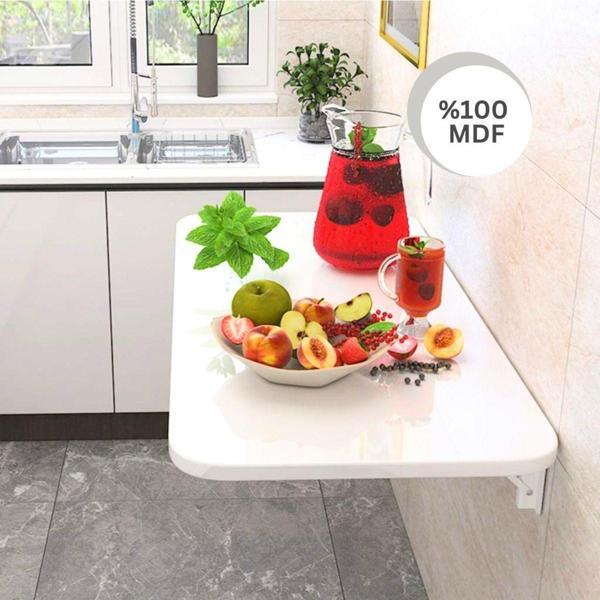 Kydonia Home 60X110 Cm Oval Köşeli Duvara Monte Kırma Katlanır Masa - Image 1