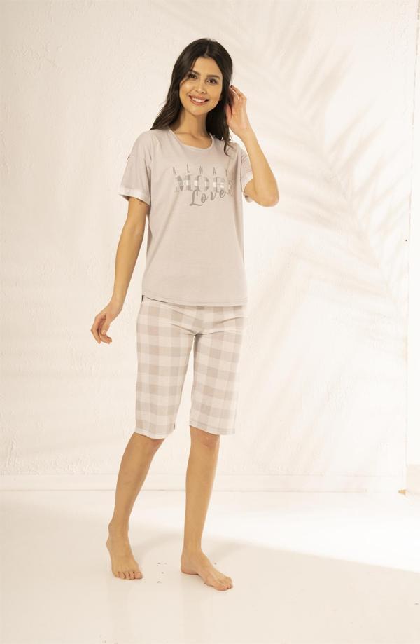 Estiva 22066 Kadın Yazlık Viskon Pijama Takımı - Image 1