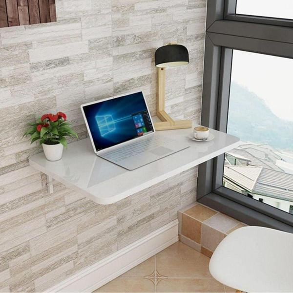 Kydonia Home 60X90 Cm Oval Köşeli Mdf Duvara Monte Kırma Katlanır Çalışma Masası - Image 1