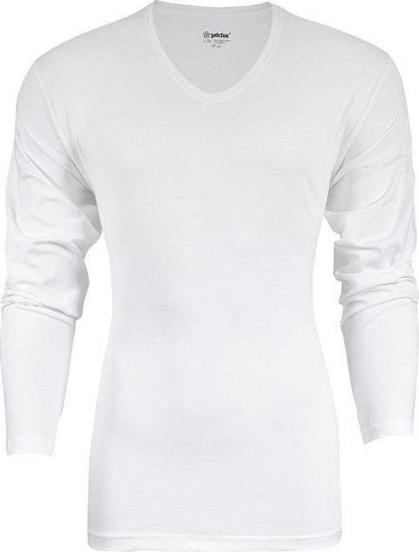 Yıldız 350 Likralı V Yaka Uzun Kollu Erkek Body T-Shirt - Image 1