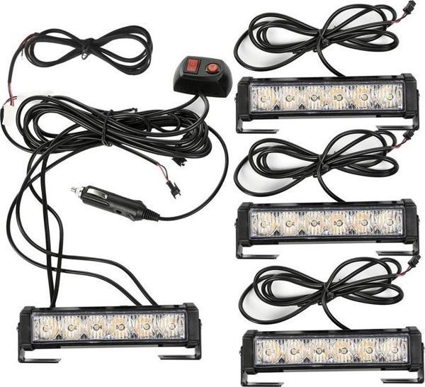 Space Çakar Lamba Powerledli 4'lü sarı sarı-beyaz beyaz 12-24V / LAPA196 - Image 1