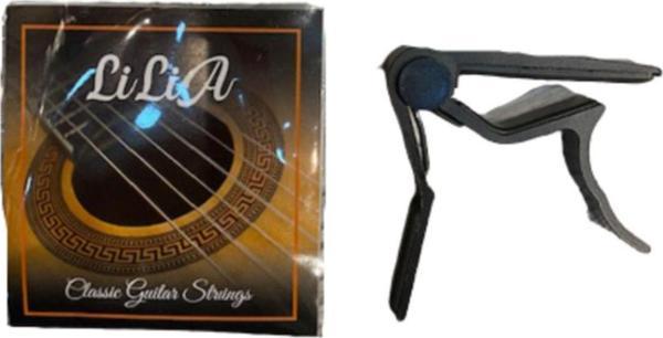 Şenses 3Lü Set Lilia Klasik Gitar Takım Tel Metal Kapo 3 Adet Pena - Image 1